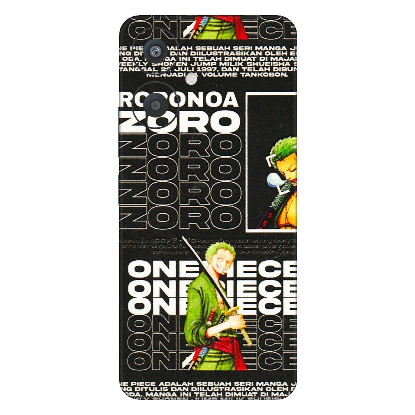 Xiaomi Redmi Phone Skins (All Models) - One Piece Zoro - 3D Embossed Finish (L-250) Redmi 13C 5G