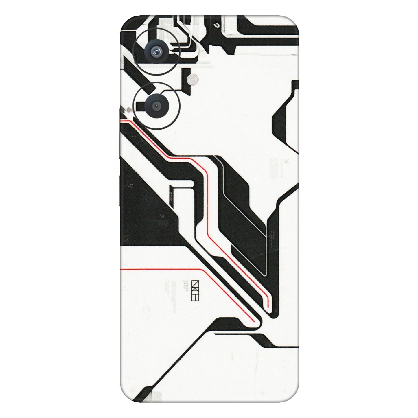 Xiaomi Redmi Phone Skins (All Models) - White Techy Logo - 3D Embossed Finish (L-312) Redmi 13C 5G