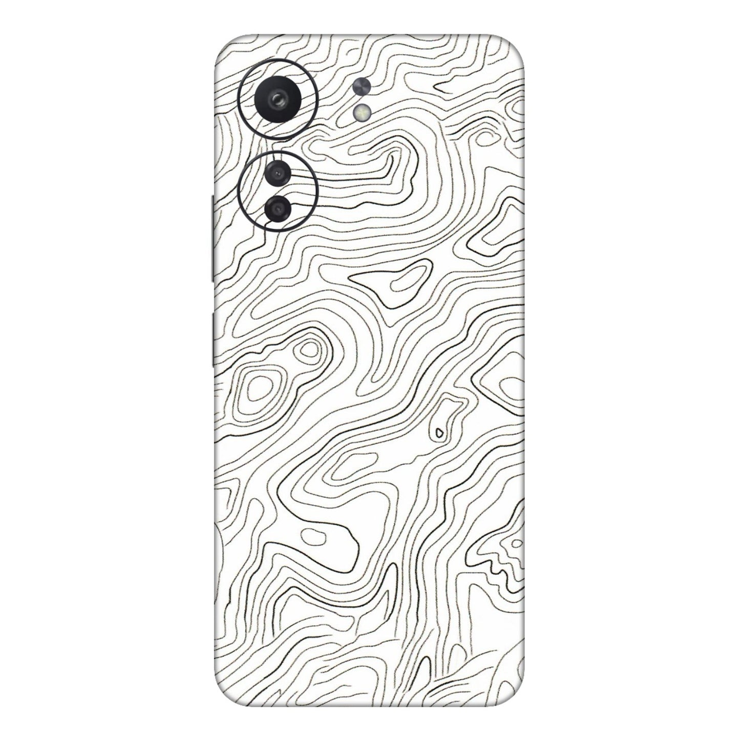 Xiaomi Redmi Phone Skins (All Models) - White Black Swirls - 3D Embossed Finish (L-219) Redmi 13C