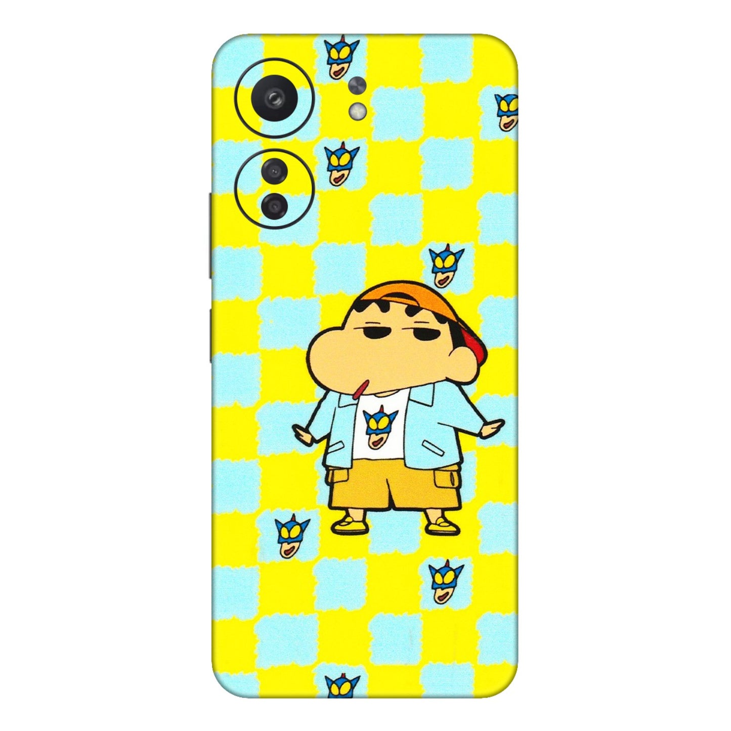 Xiaomi Redmi Phone Skins (All Models) - Yellow Blue Shinchan Cute - 3D Embossed Finish (L-221) Redmi 13C