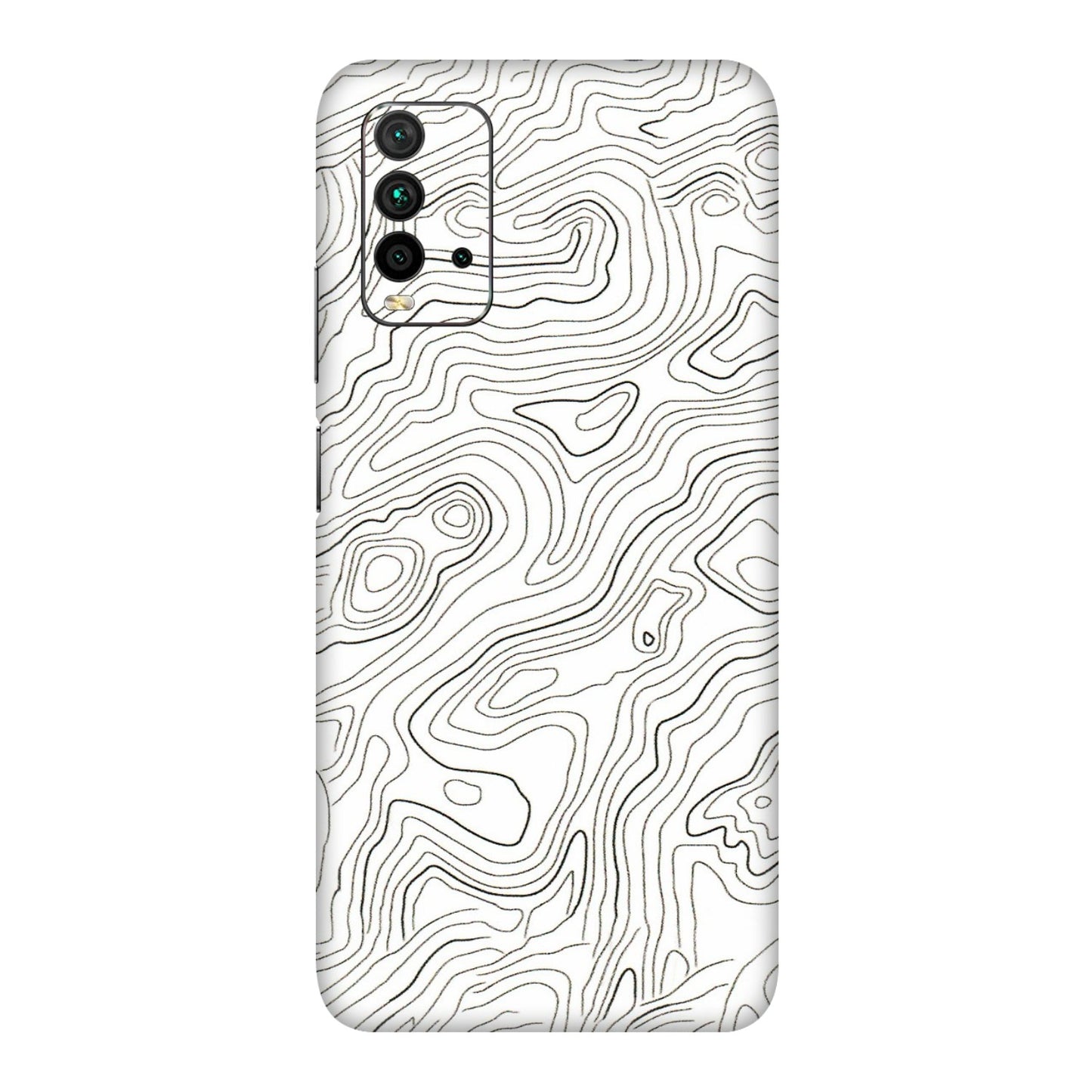 Xiaomi Redmi Phone Skins (All Models) - White Black Swirls - 3D Embossed Finish (L-219) Redmi 9 Power