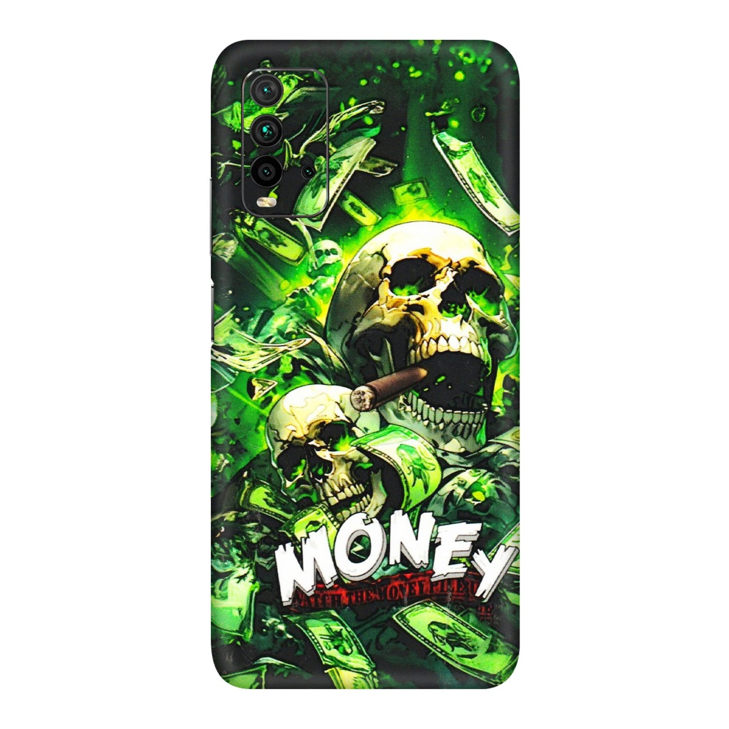 Xiaomi Redmi Phone Skins (All Models) - Skull Money - 3D Embossed Finish (L-303) Redmi 9 Power