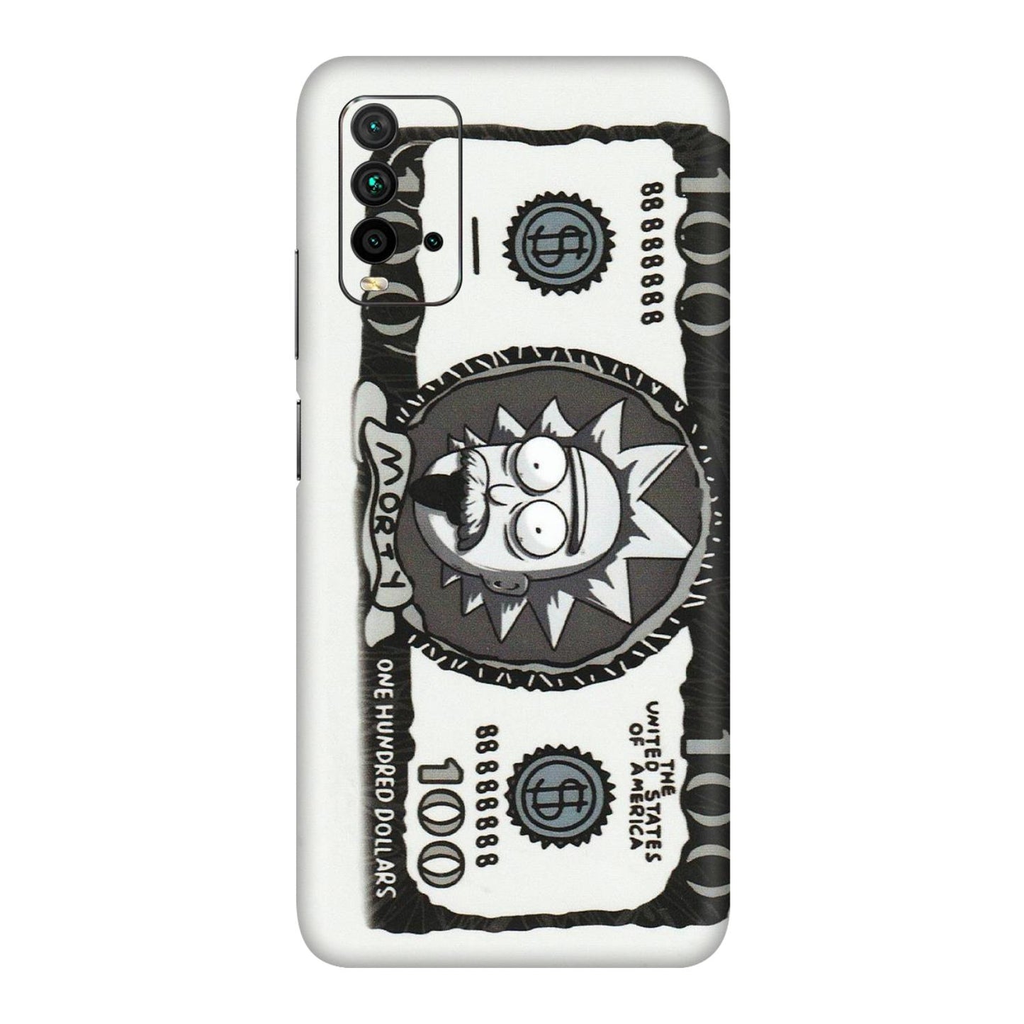 Xiaomi Redmi Phone Skins (All Models) - Rick And Morty Hundred Dollar Anime - Matte Finish (M-161) Redmi 9 Power