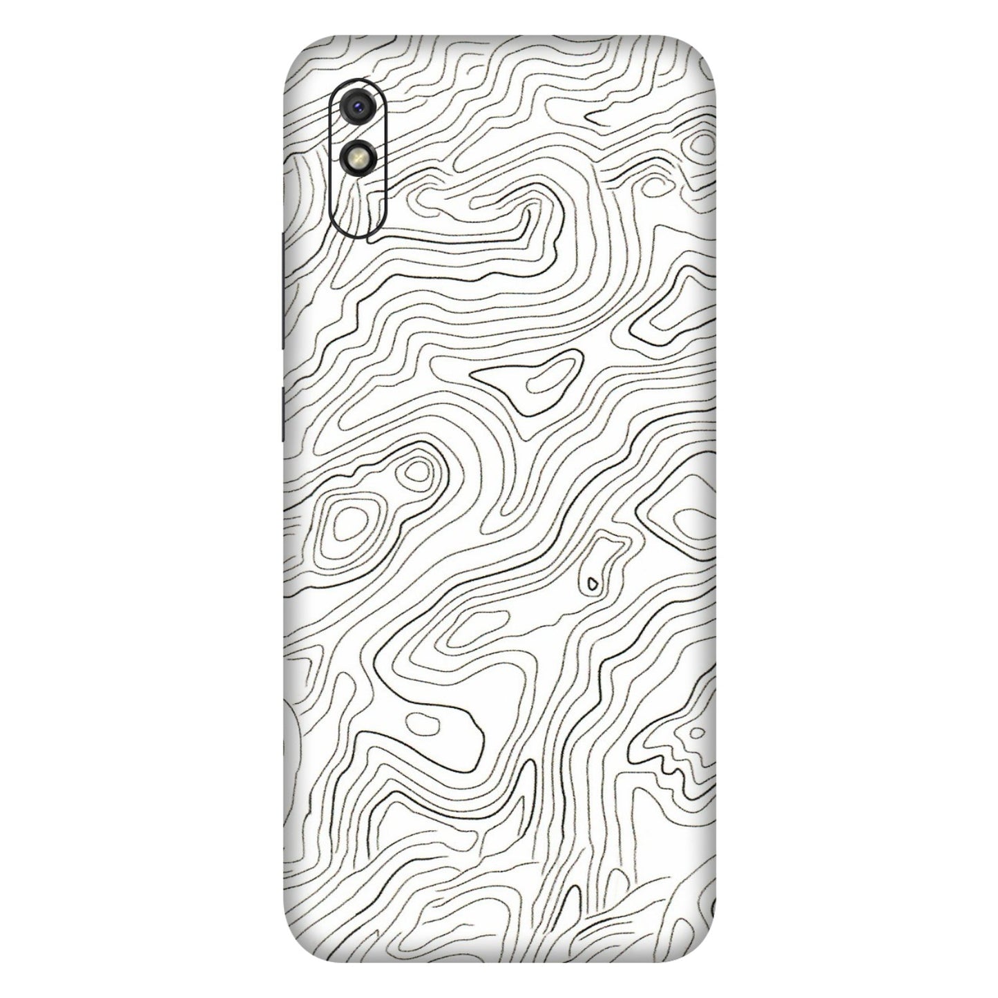 Xiaomi Redmi Phone Skins (All Models) - White Black Swirls - 3D Embossed Finish (L-219) Redmi 9i
