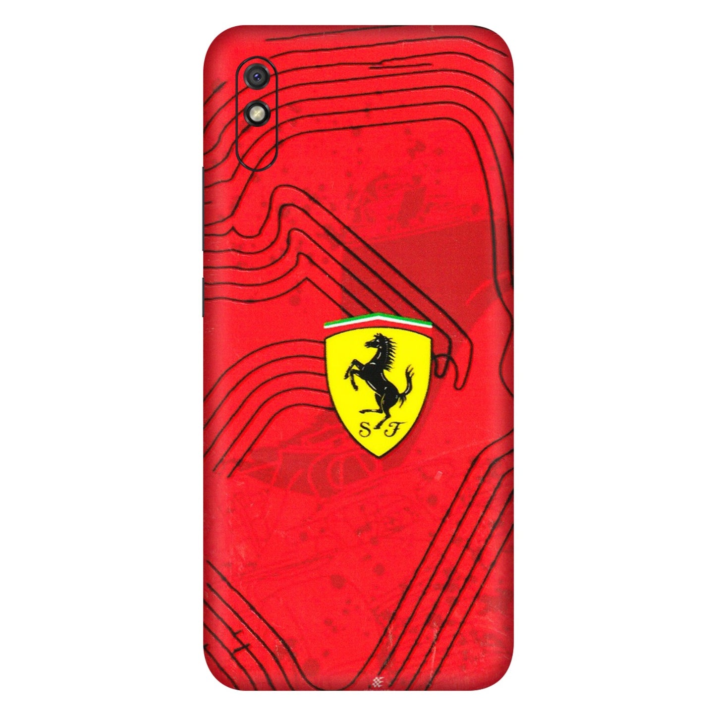 Xiaomi Redmi Phone Skins (All Models) - Red Ferrari Logo Stylish - 3D Embossed Finish (L-238) Redmi 9i