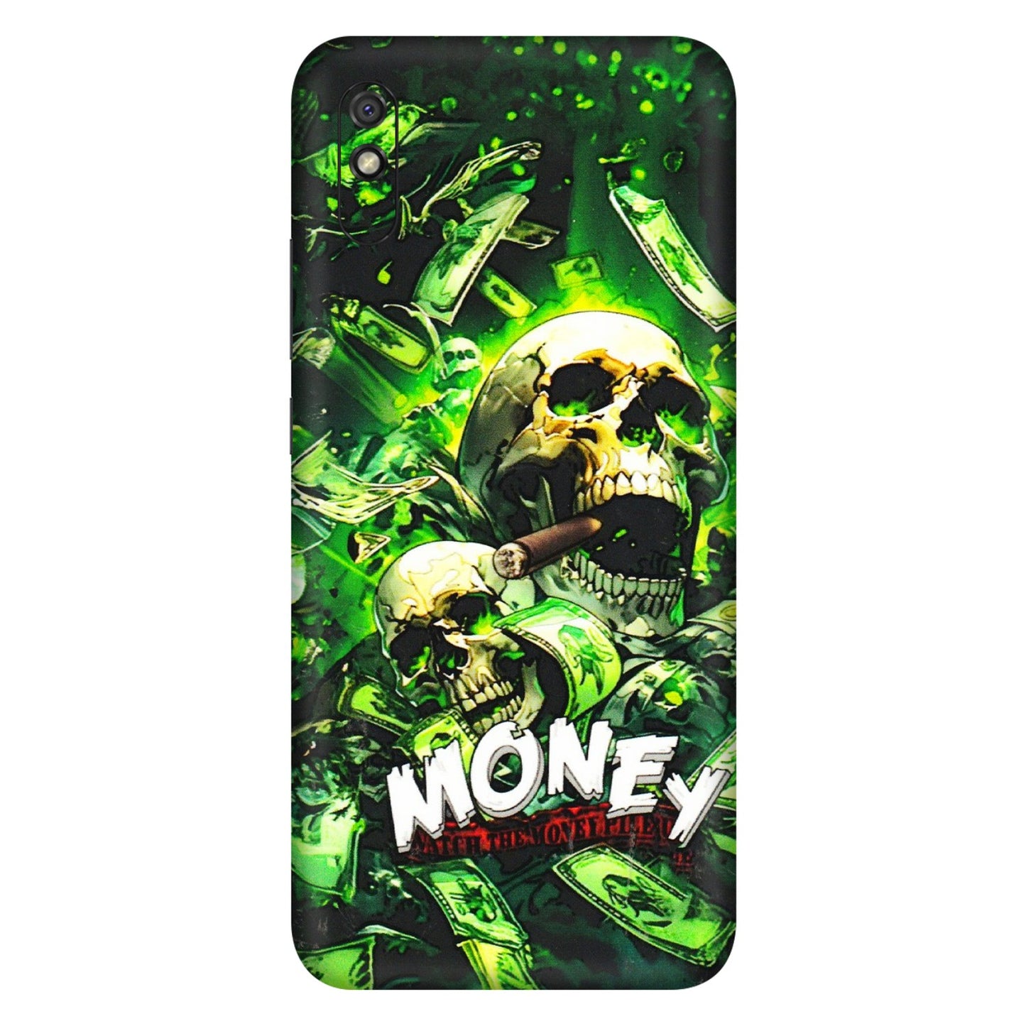 Xiaomi Redmi Phone Skins (All Models) - Skull Money - 3D Embossed Finish (L-303) Redmi 9i