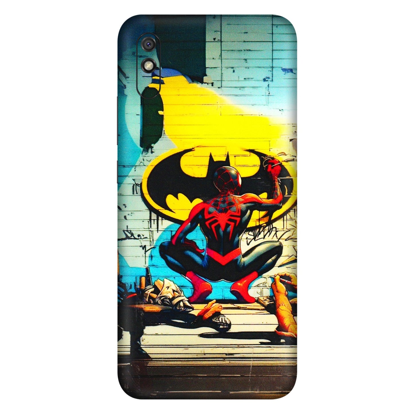Xiaomi Redmi Phone Skins (All Models) - New Spiderman Bat Logo - 3D Embossed Finish (L-309) Redmi 9i