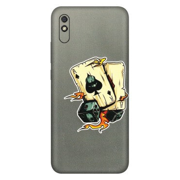 Xiaomi Redmi Phone Skins (All Models) - Grey Cards Of Ace - 3D Embossed Finish (L-77) Redmi 9i