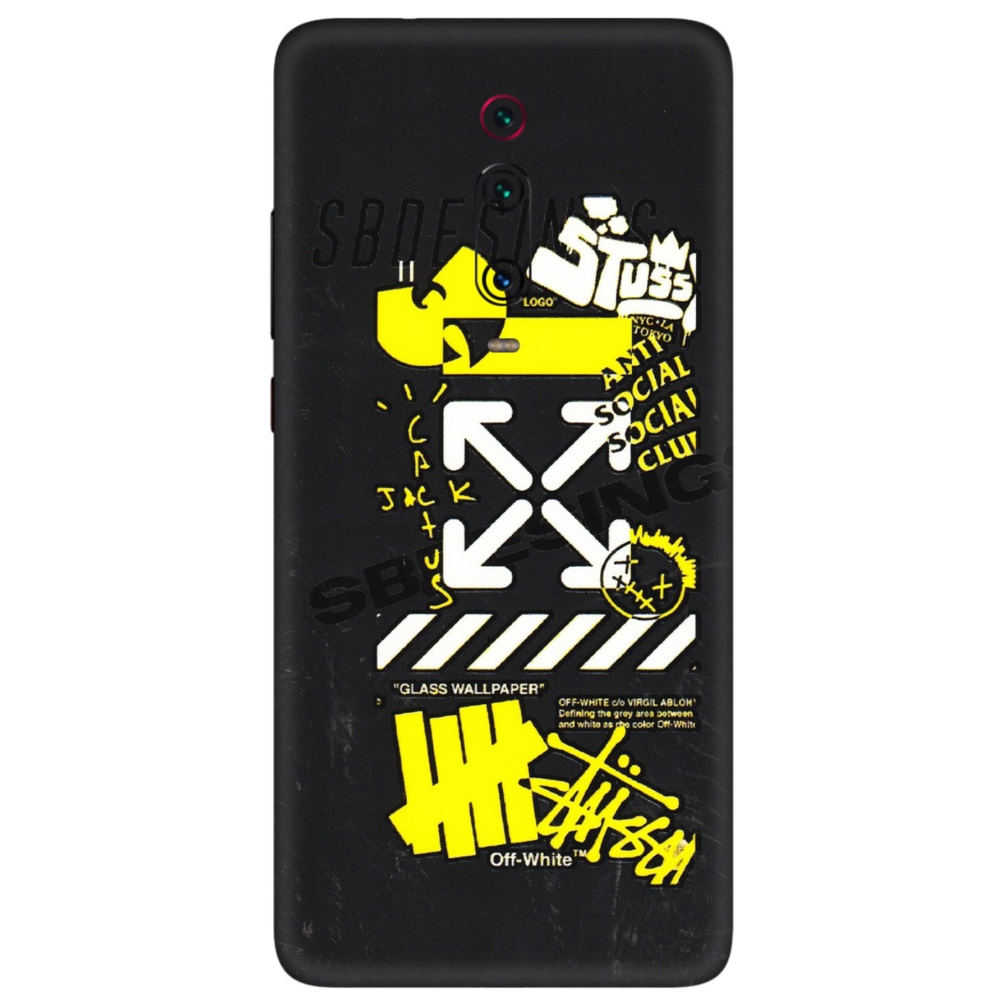 Xiaomi Redmi Phone Skins (All Models) - Anti Social Graffiti - 3D Embossed Finish (L-198) Redmi K20 Pro