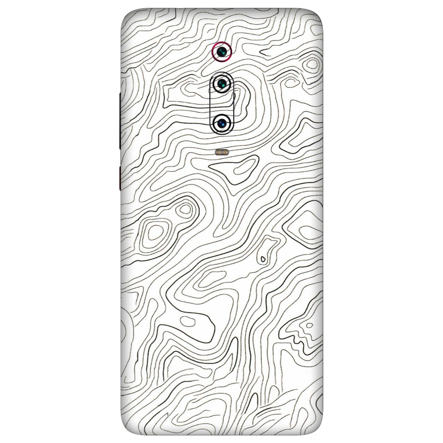 Xiaomi Redmi Phone Skins (All Models) - White Black Swirls - 3D Embossed Finish (L-219) Redmi K20 Pro