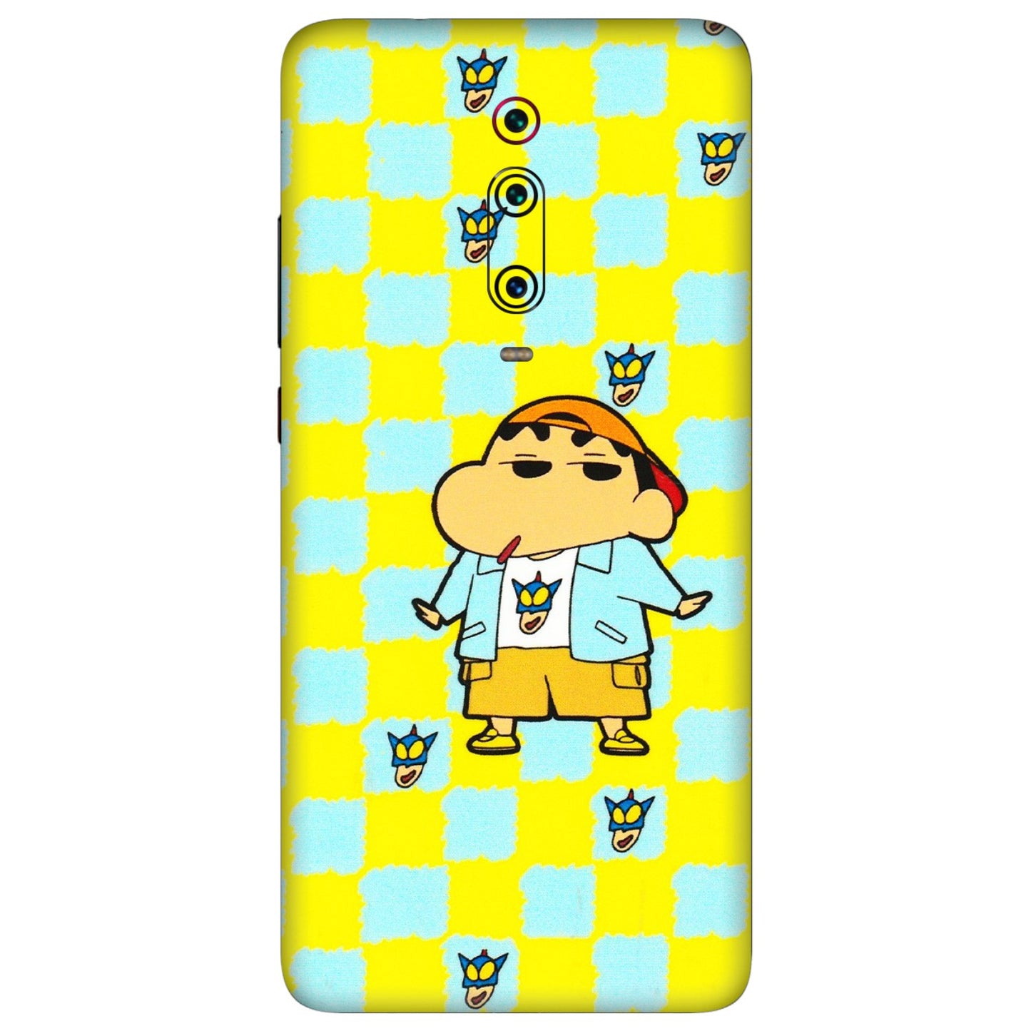 Xiaomi Redmi Phone Skins (All Models) - Yellow Blue Shinchan Cute - 3D Embossed Finish (L-221) Redmi K20 Pro