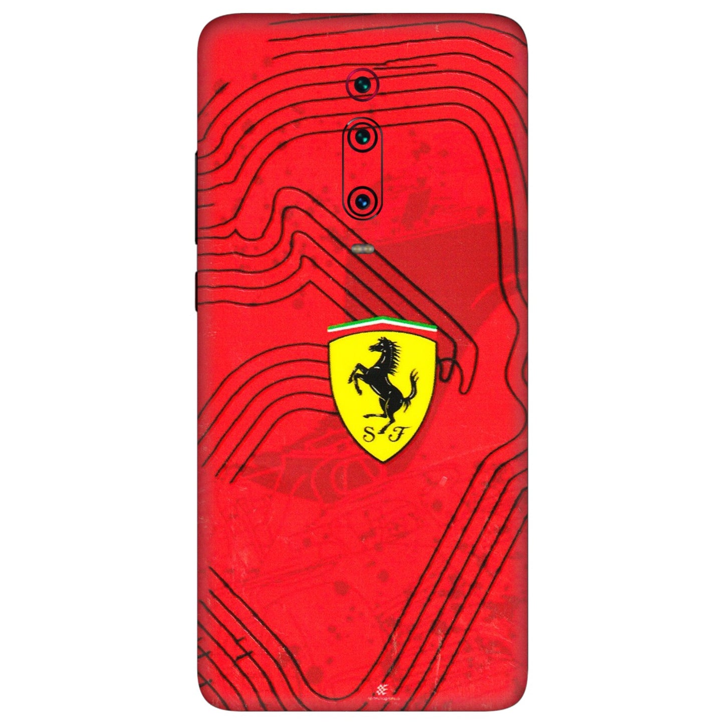 Xiaomi Redmi Phone Skins (All Models) - Red Ferrari Logo Stylish - 3D Embossed Finish (L-238) Redmi K20 Pro