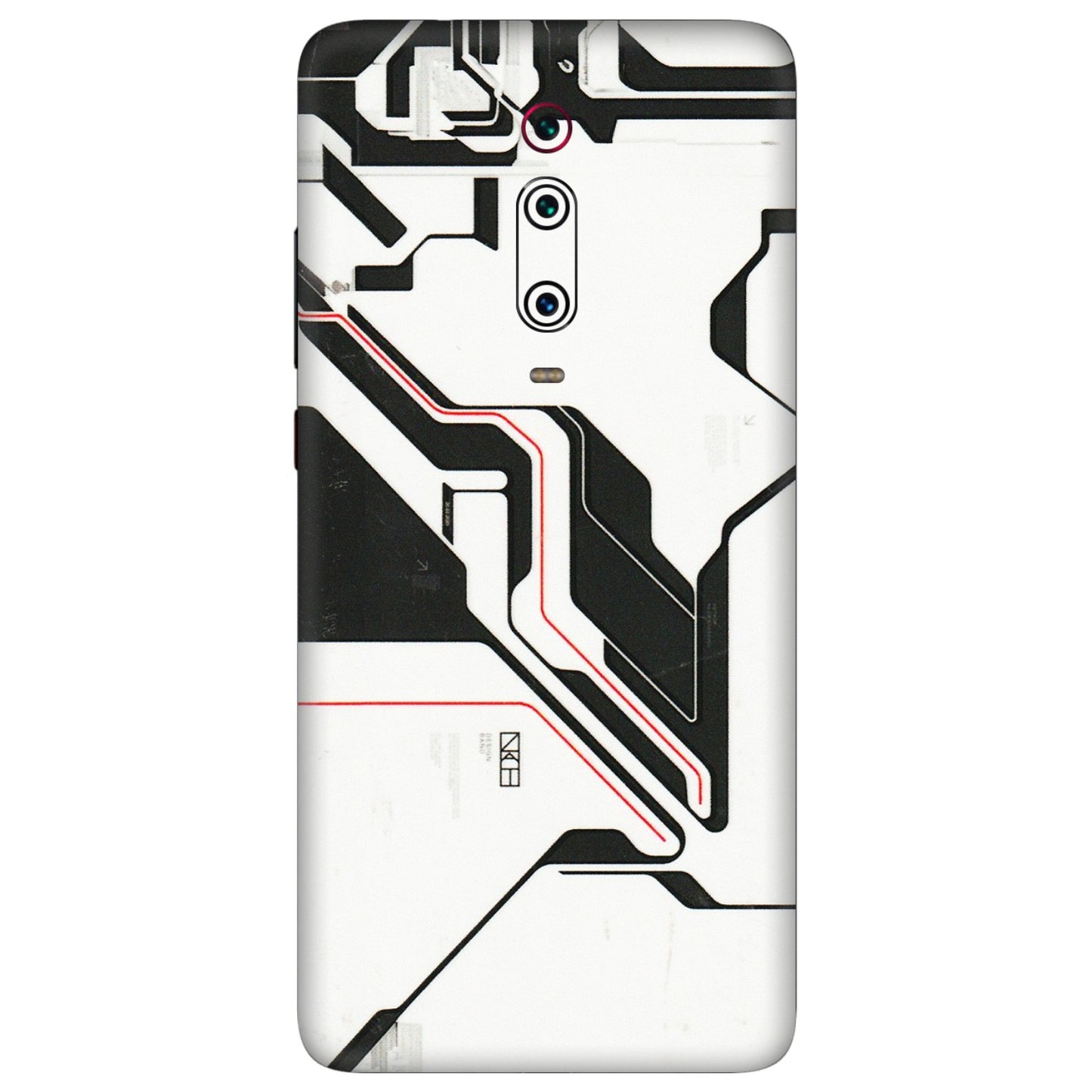 Xiaomi Redmi Phone Skins (All Models) - White Techy Logo - 3D Embossed Finish (L-312) Redmi K20 Pro