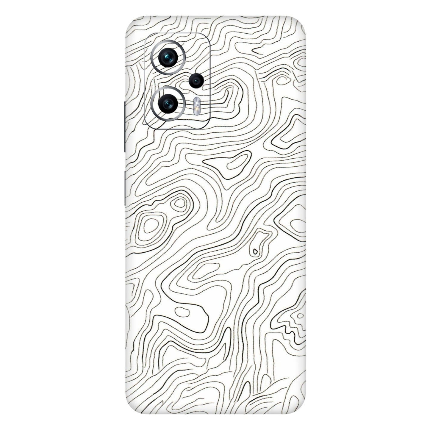Xiaomi Redmi Phone Skins (All Models) - White Black Swirls - 3D Embossed Finish (L-219) Redmi K50i 5G