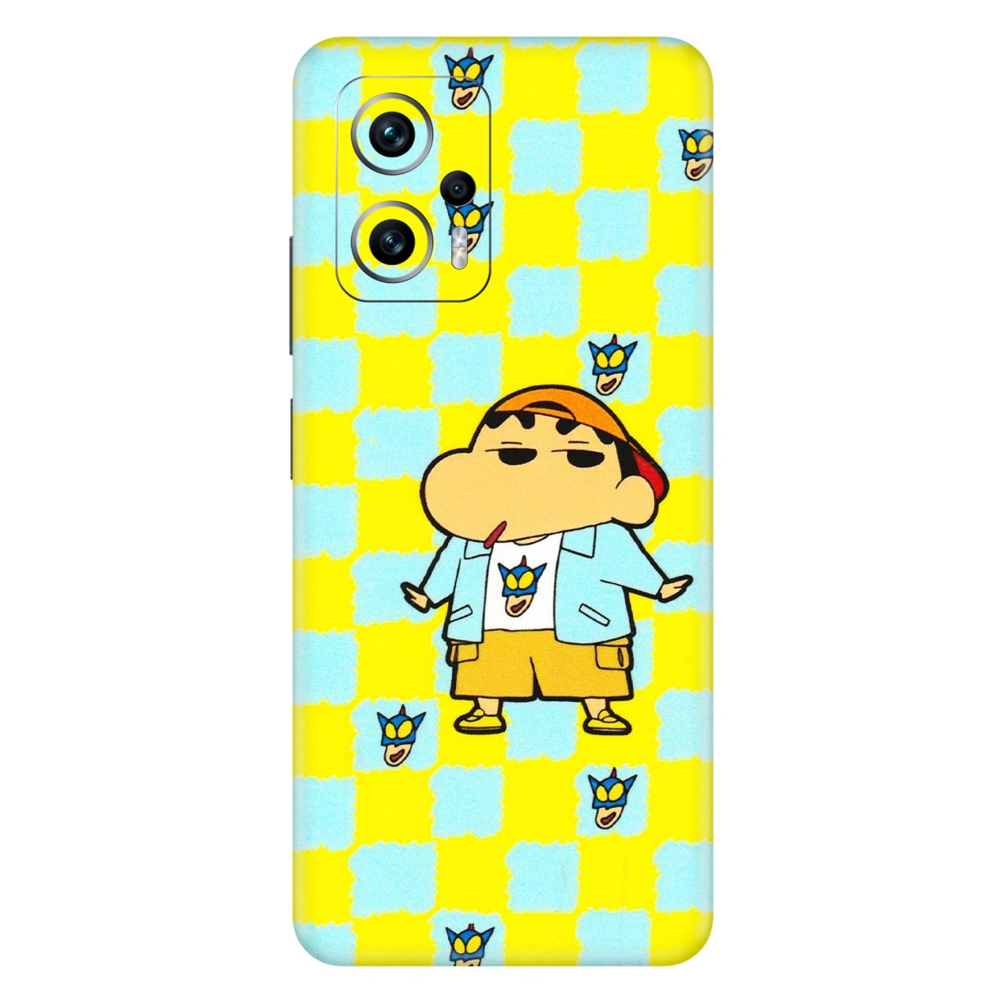 Xiaomi Redmi Phone Skins (All Models) - Yellow Blue Shinchan Cute - 3D Embossed Finish (L-221) Redmi K50i 5G
