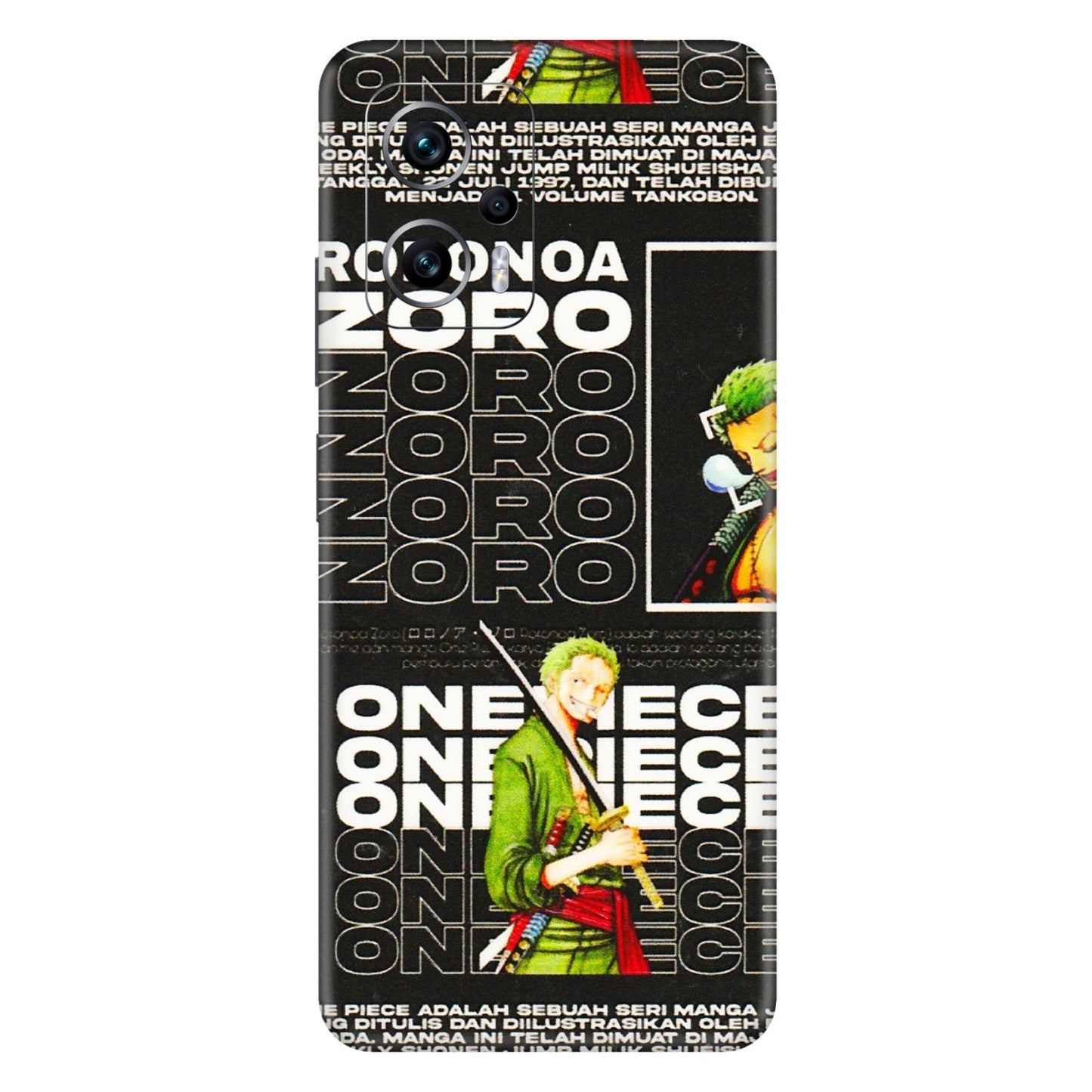 Xiaomi Redmi Phone Skins (All Models) - One Piece Zoro - 3D Embossed Finish (L-250) Redmi K50i 5G