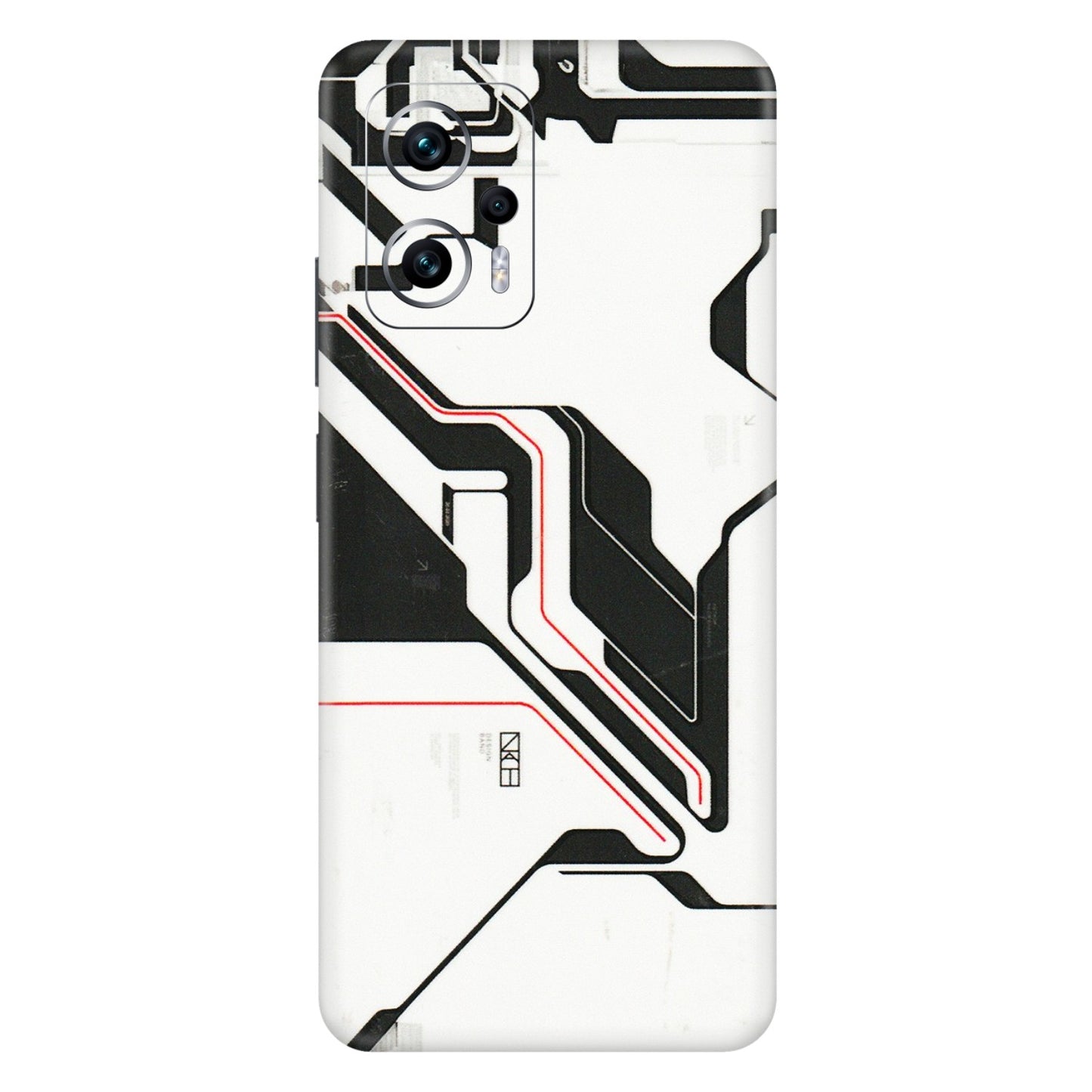 Xiaomi Redmi Phone Skins (All Models) - White Techy Logo - 3D Embossed Finish (L-312) Redmi K50i 5G