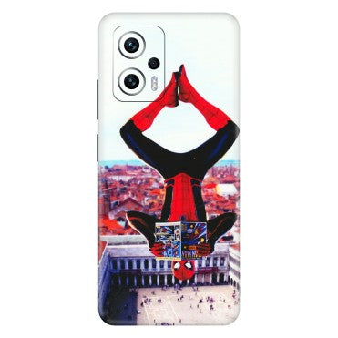 Xiaomi Redmi Phone Skins (All Models) - Spiderman Hanging - 3D Embossed Finish (L-53) Redmi K50i 5G