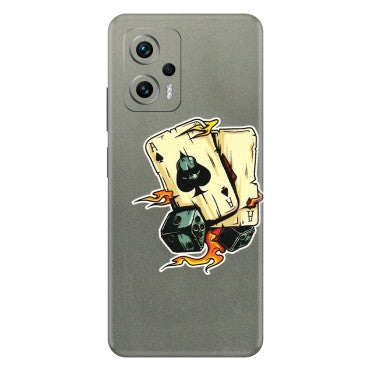 Xiaomi Redmi Phone Skins (All Models) - Grey Cards Of Ace - 3D Embossed Finish (L-77) Redmi K50i 5G