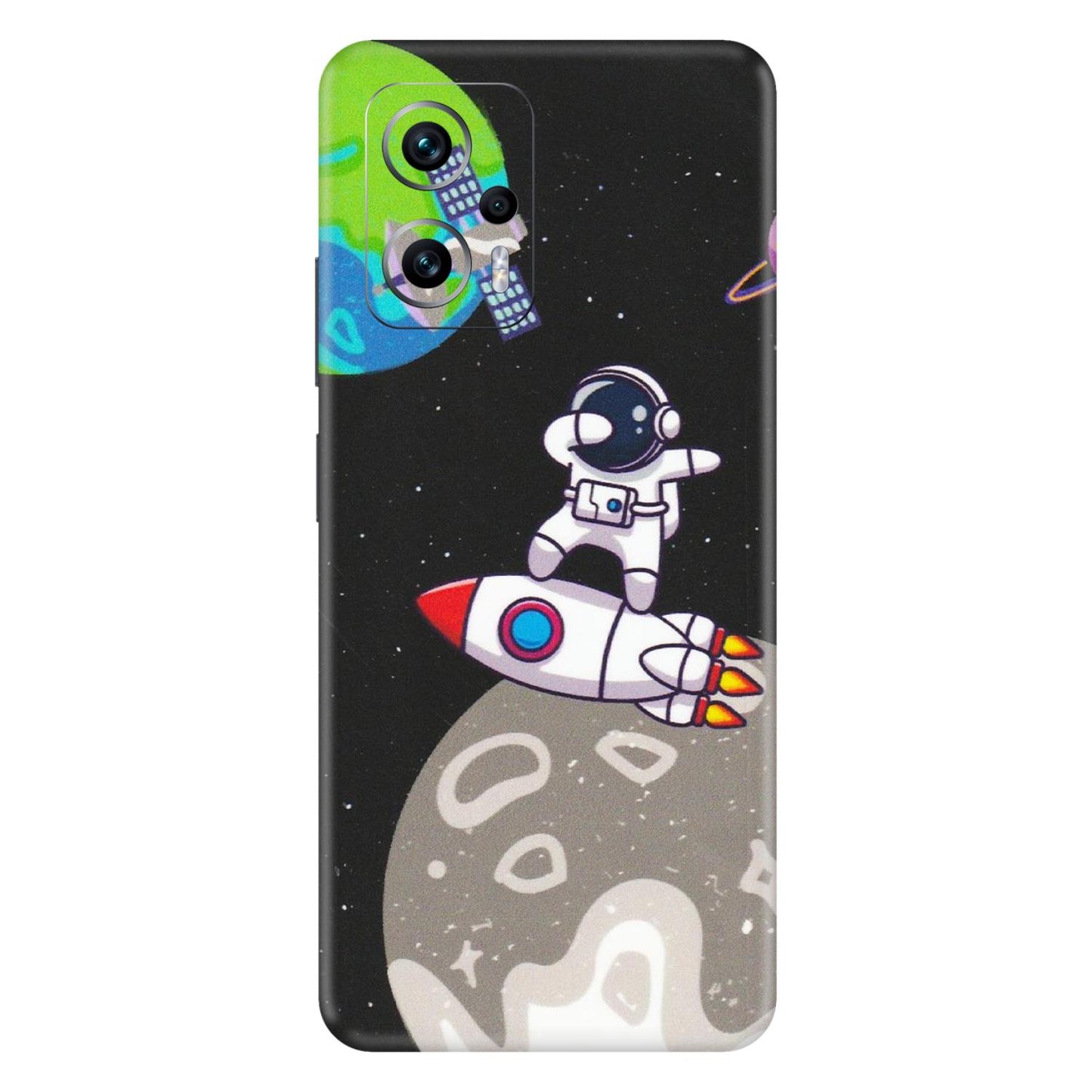 Xiaomi Redmi Phone Skins (All Models) - Astronaut Vibing Toon Running - Matte Finish (M-39) Redmi K50i 5G