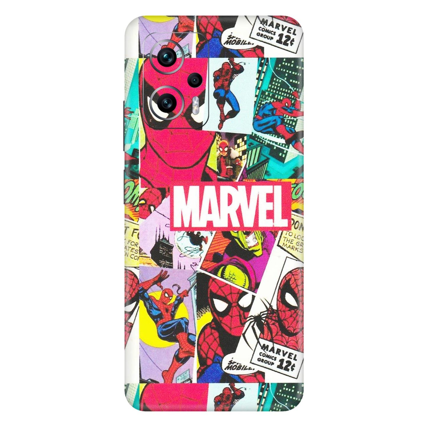 Xiaomi Redmi Phone Skins (All Models) - Marvel Comic Spiderman Grafitti - Matte Finish (M-72) Redmi K50i 5G