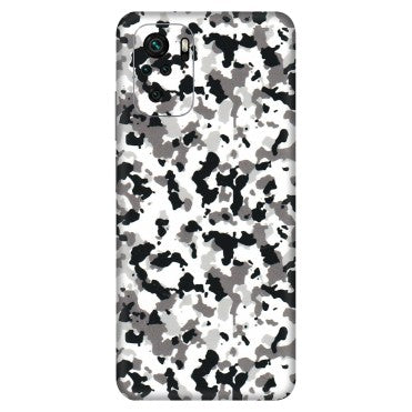 Xiaomi Redmi Phone Skins (All Models) - White Black Camouflage - 3D Embossed Finish (L-18) Redmi Note 10S
