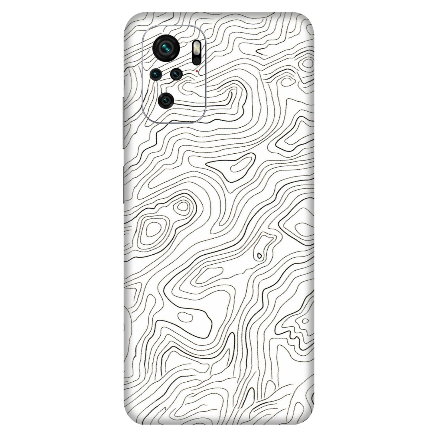 Xiaomi Redmi Phone Skins (All Models) - White Black Swirls - 3D Embossed Finish (L-219) Redmi Note 10S