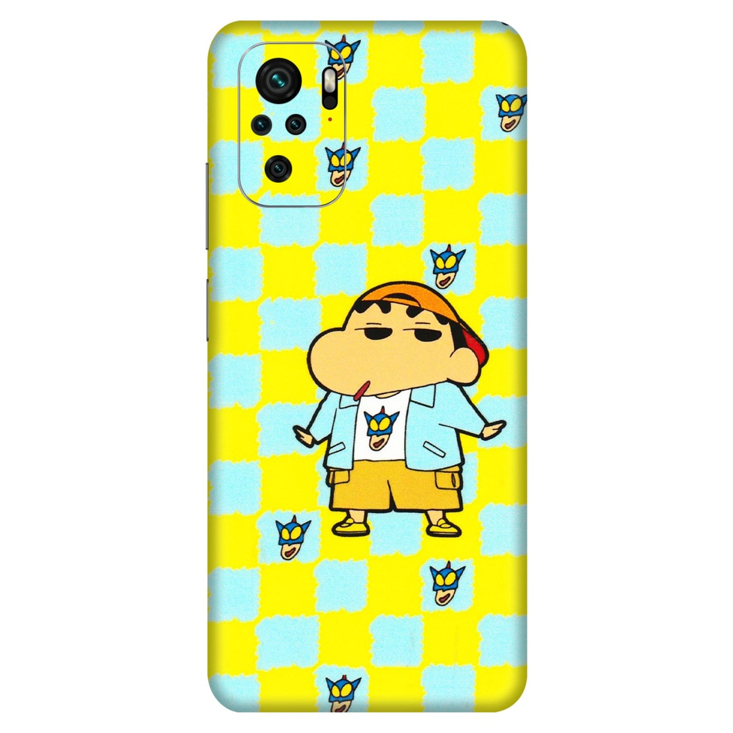 Xiaomi Redmi Phone Skins (All Models) - Yellow Blue Shinchan Cute - 3D Embossed Finish (L-221) Redmi Note 10S