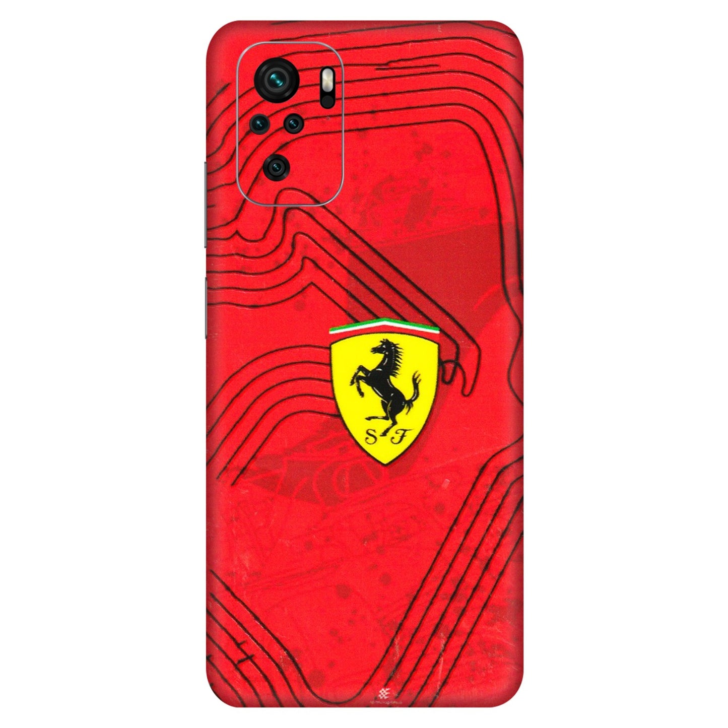 Xiaomi Redmi Phone Skins (All Models) - Red Ferrari Logo Stylish - 3D Embossed Finish (L-238) Redmi Note 10S