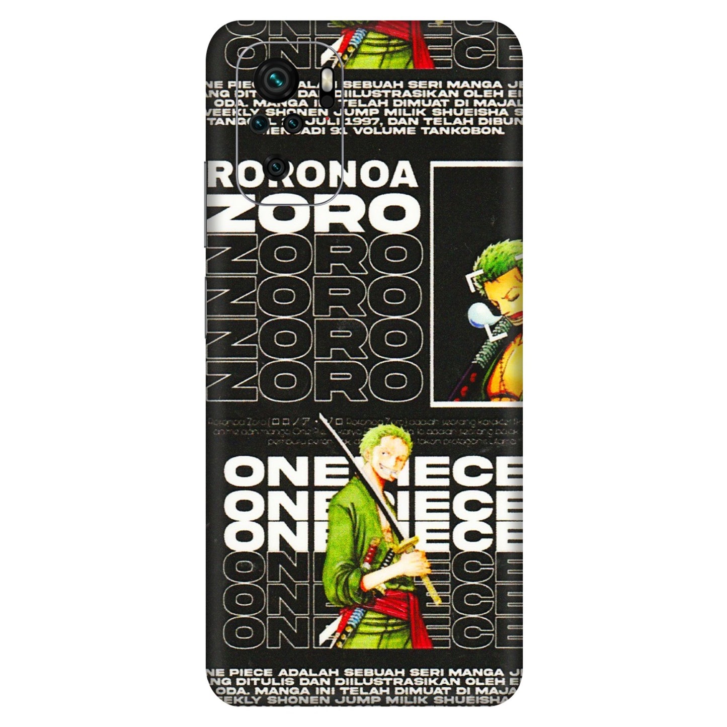 Xiaomi Redmi Phone Skins (All Models) - One Piece Zoro - 3D Embossed Finish (L-250) Redmi Note 10S