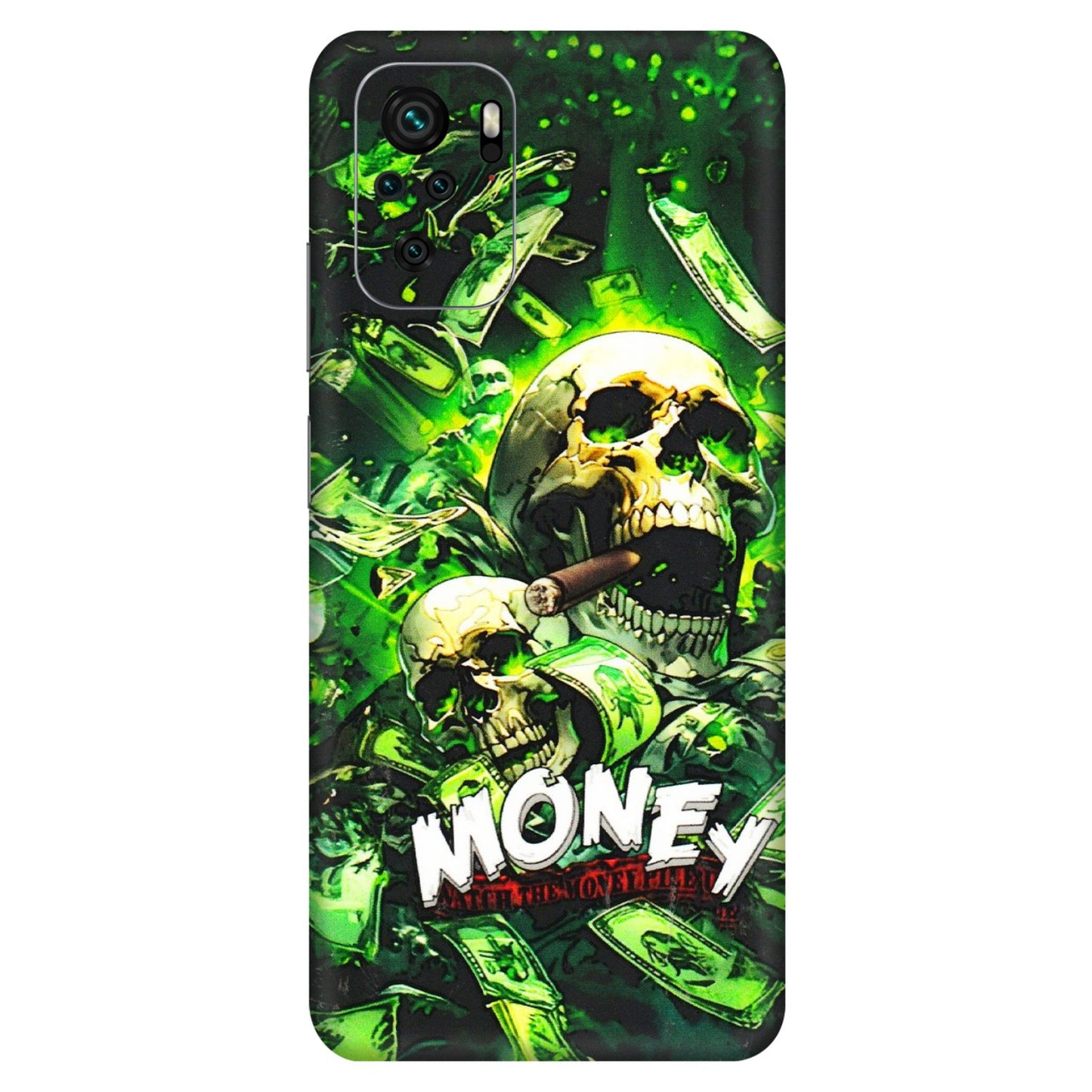 Xiaomi Redmi Phone Skins (All Models) - Skull Money - 3D Embossed Finish (L-303) Redmi Note 10S