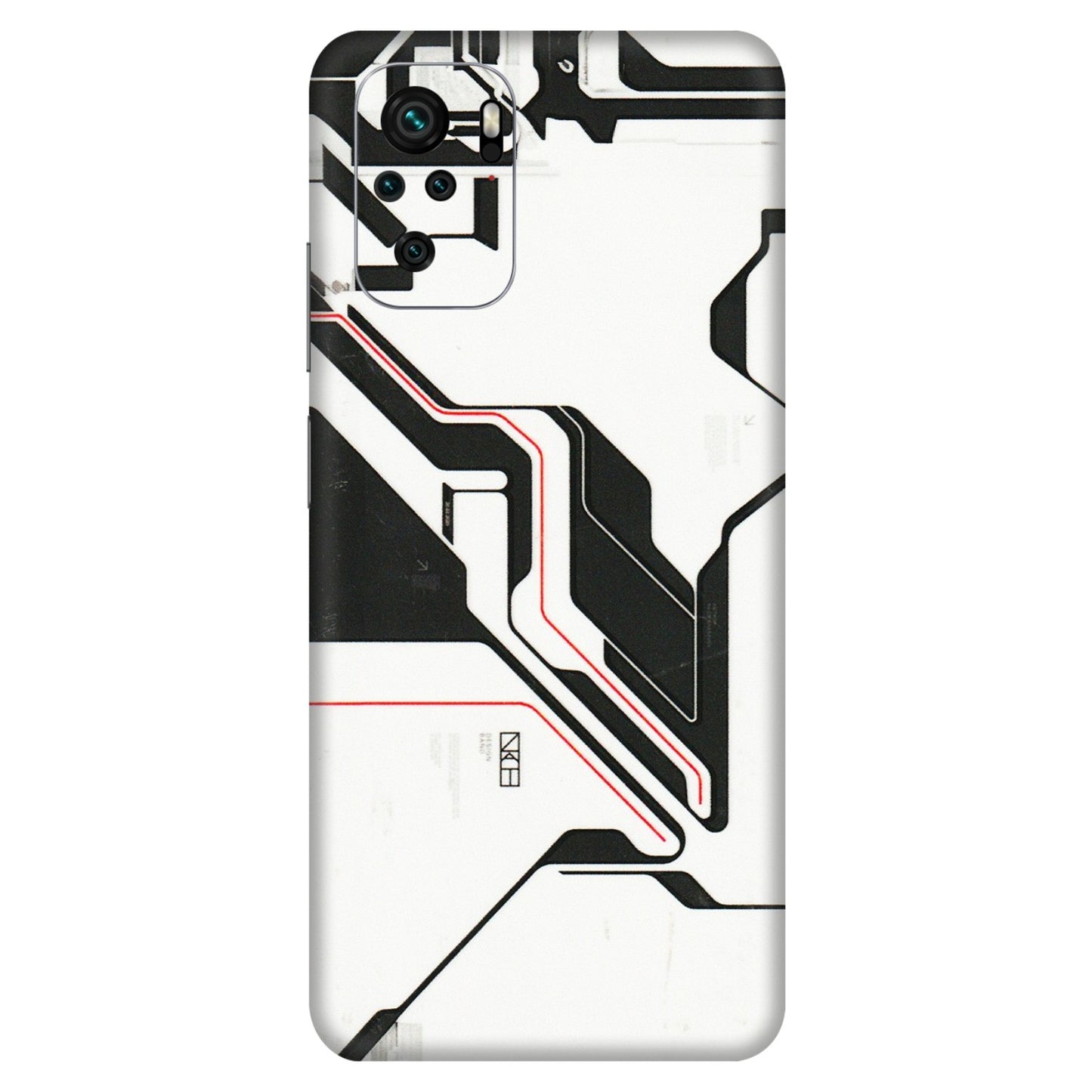 Xiaomi Redmi Phone Skins (All Models) - White Techy Logo - 3D Embossed Finish (L-312) Redmi Note 10S