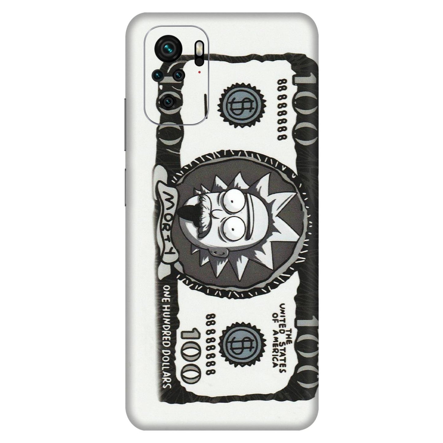 Xiaomi Redmi Phone Skins (All Models) - Rick And Morty Hundred Dollar Anime - Matte Finish (M-161) Redmi Note 10S