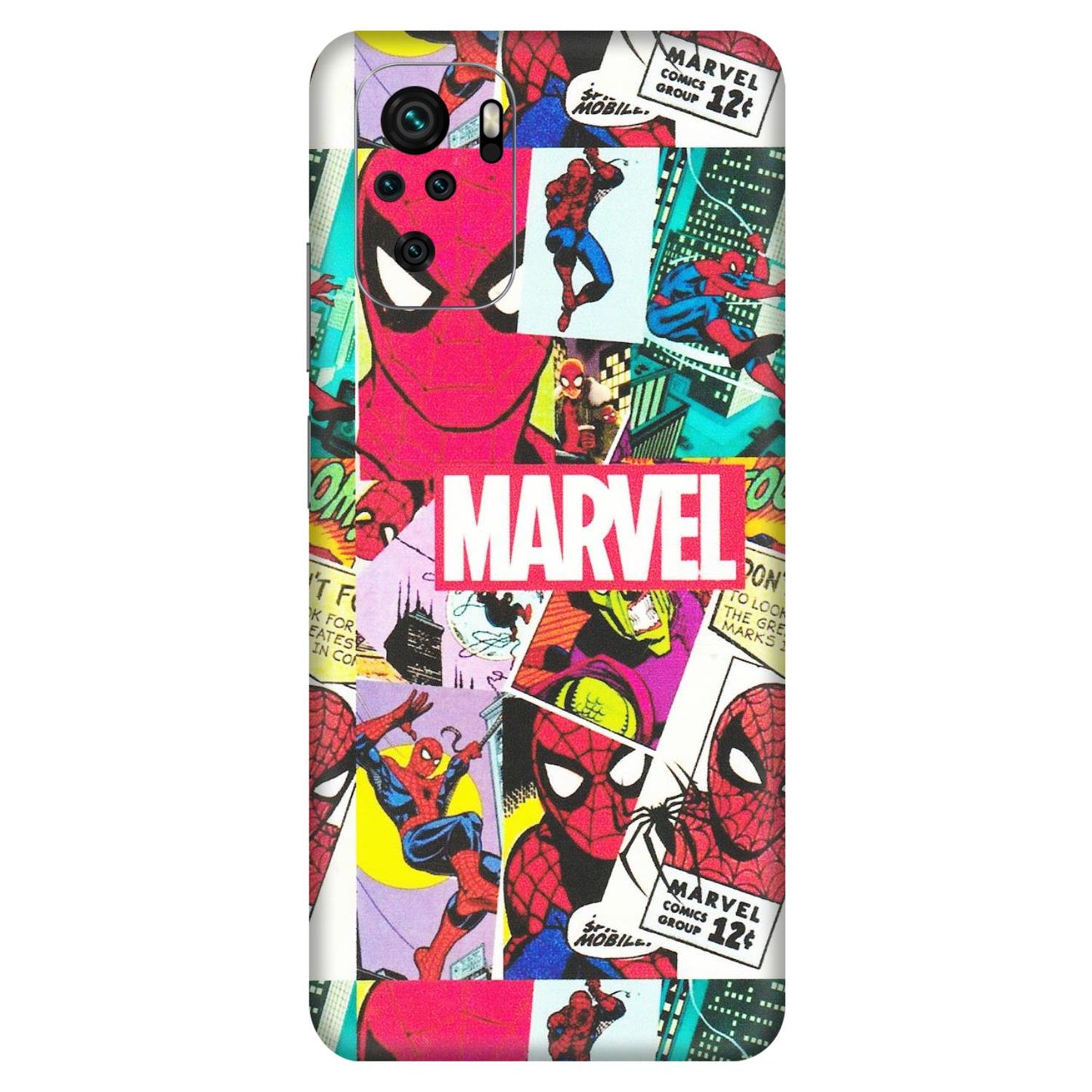 Xiaomi Redmi Phone Skins (All Models) - Marvel Comic Spiderman Grafitti - Matte Finish (M-72) Redmi Note 10S
