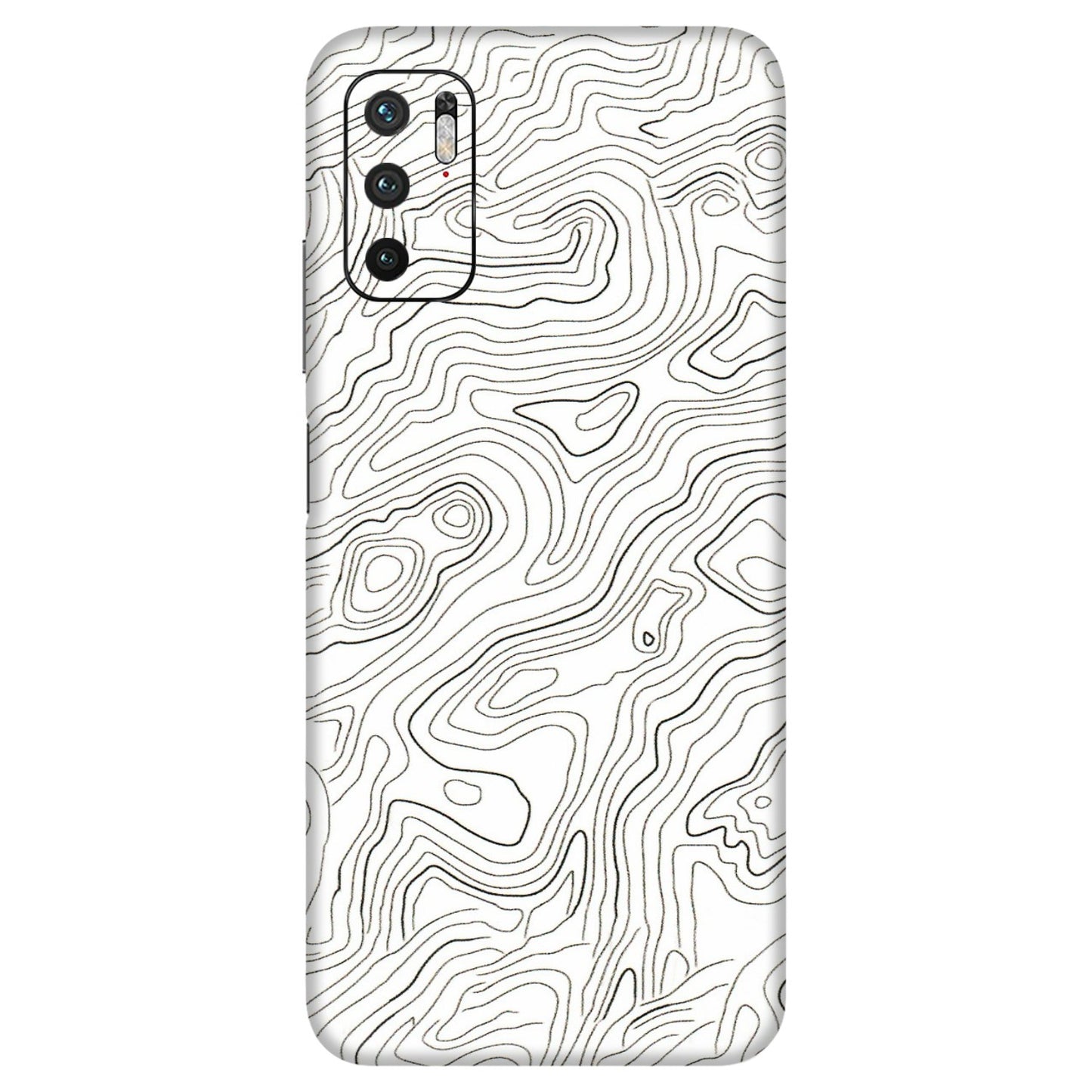Xiaomi Redmi Phone Skins (All Models) - White Black Swirls - 3D Embossed Finish (L-219) Redmi Note 10T 5G