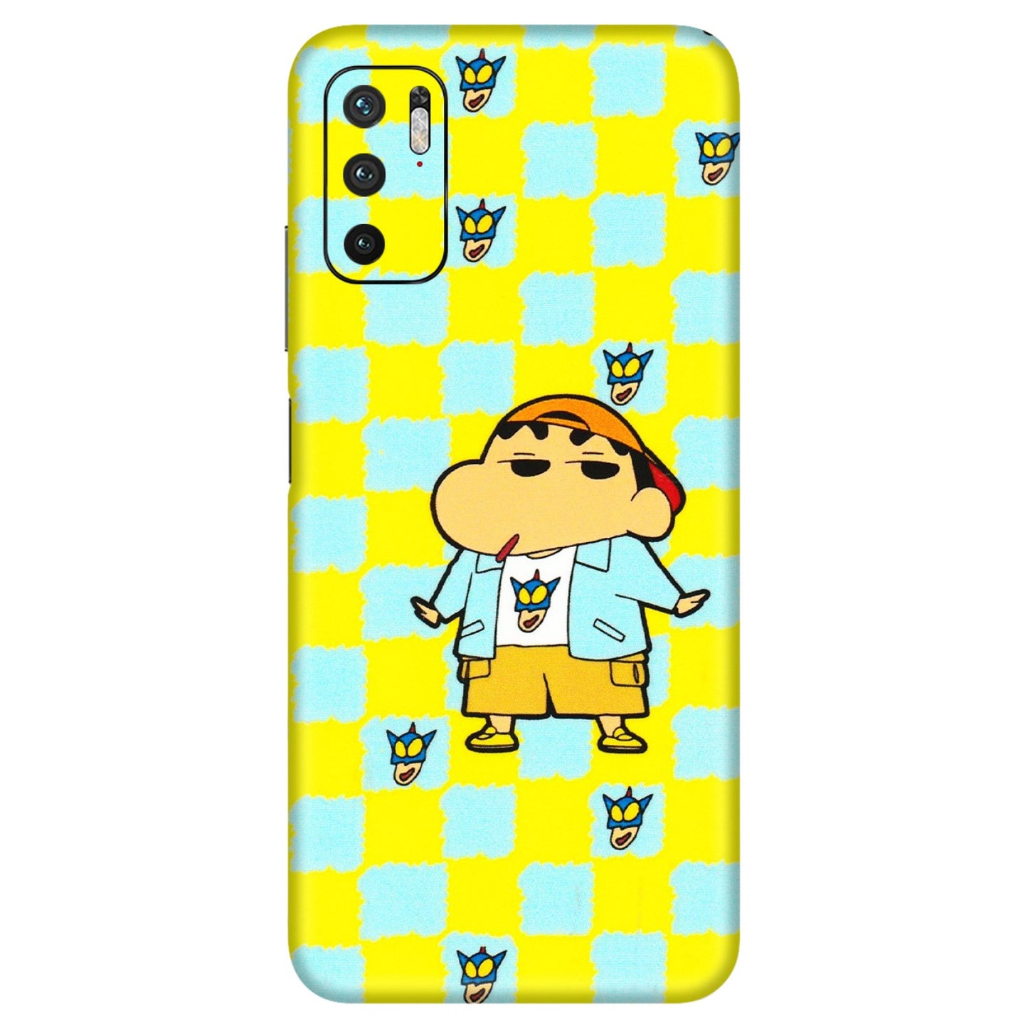 Xiaomi Redmi Phone Skins (All Models) - Yellow Blue Shinchan Cute - 3D Embossed Finish (L-221) Redmi Note 10T 5G
