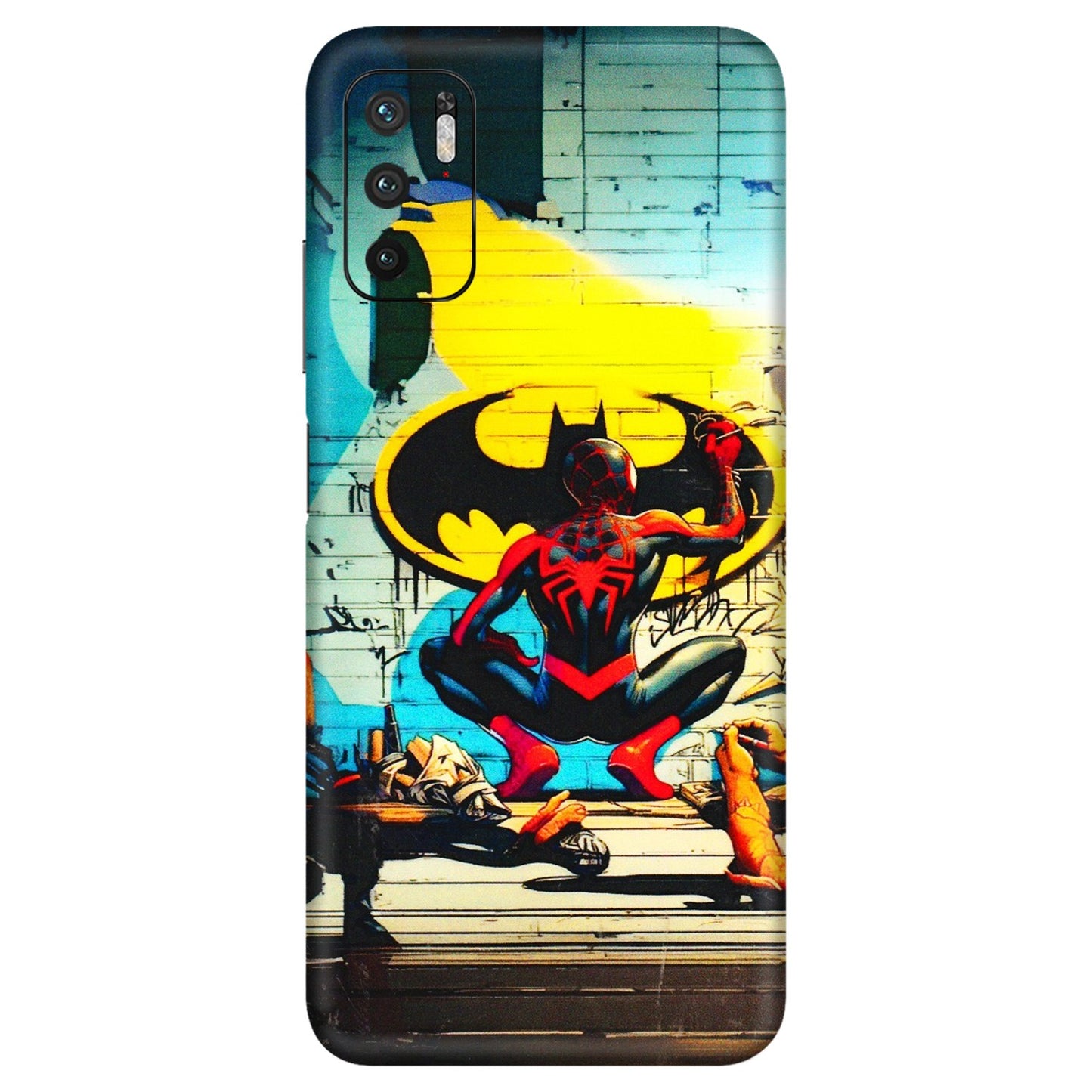 Xiaomi Redmi Phone Skins (All Models) - New Spiderman Bat Logo - 3D Embossed Finish (L-309) Redmi Note 10T 5G
