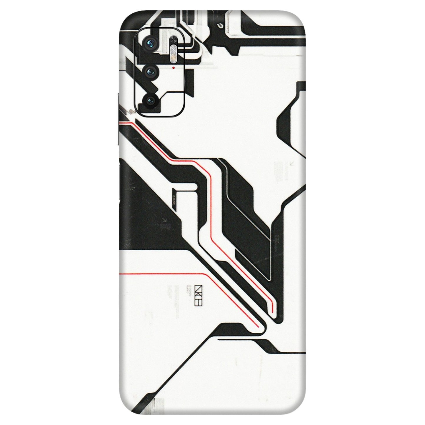 Xiaomi Redmi Phone Skins (All Models) - White Techy Logo - 3D Embossed Finish (L-312) Redmi Note 10T 5G