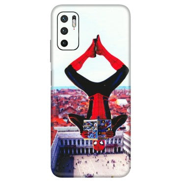 Xiaomi Redmi Phone Skins (All Models) - Spiderman Hanging - 3D Embossed Finish (L-53) Redmi Note 10T 5G