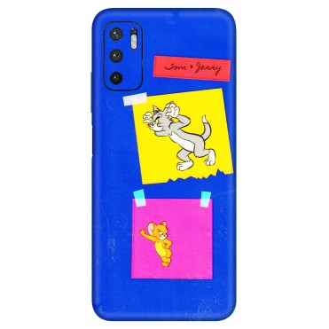 Xiaomi Redmi Phone Skins (All Models) - Tom N Jerry Sticky Notes - 3D Embossed Finish (L-88) Redmi Note 10T 5G