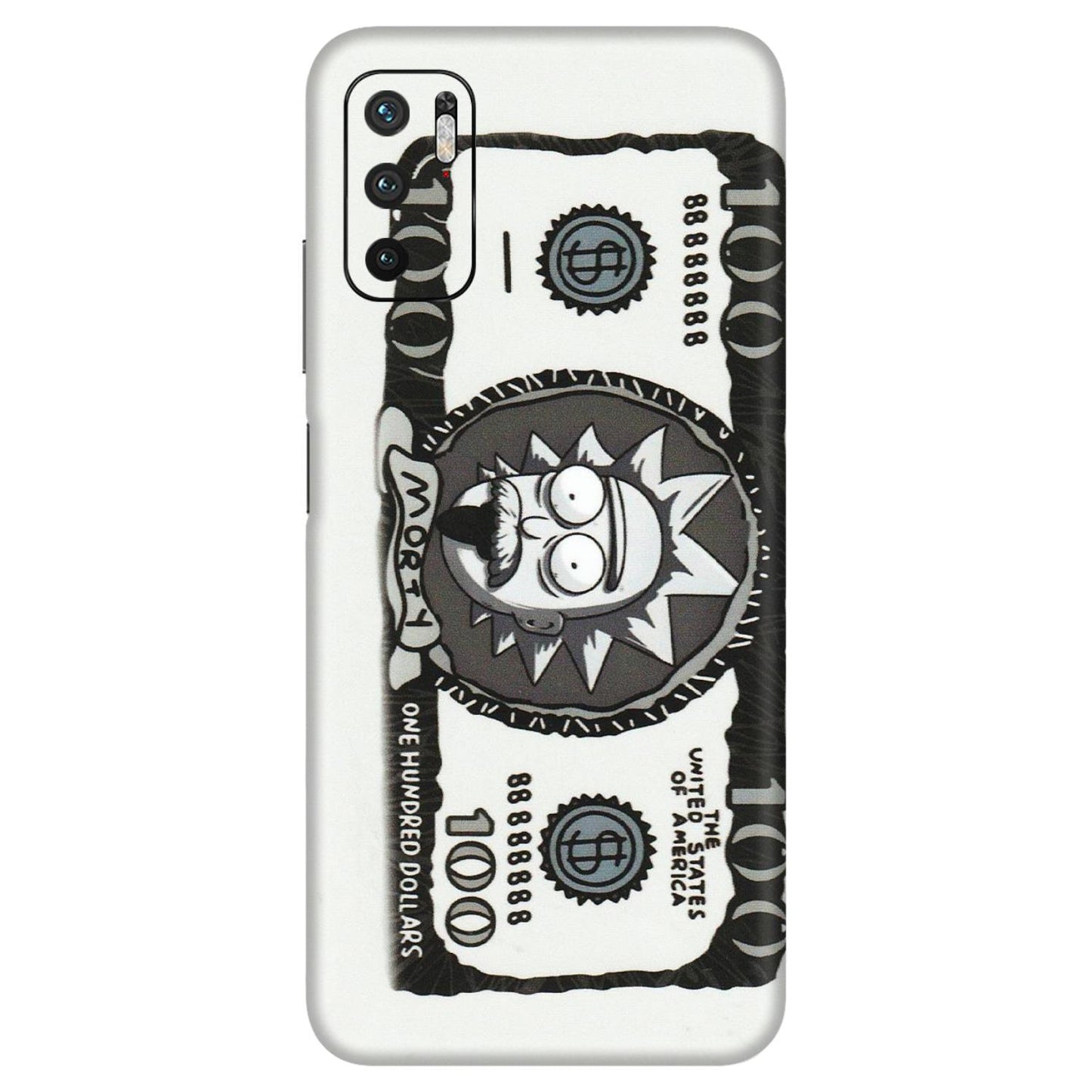 Xiaomi Redmi Phone Skins (All Models) - Rick And Morty Hundred Dollar Anime - Matte Finish (M-161) Redmi Note 10T 5G