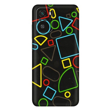 Xiaomi Redmi Phone Skins (All Models) - Black Shapes - 3D Embossed Finish (L-131) Redmi Note 10