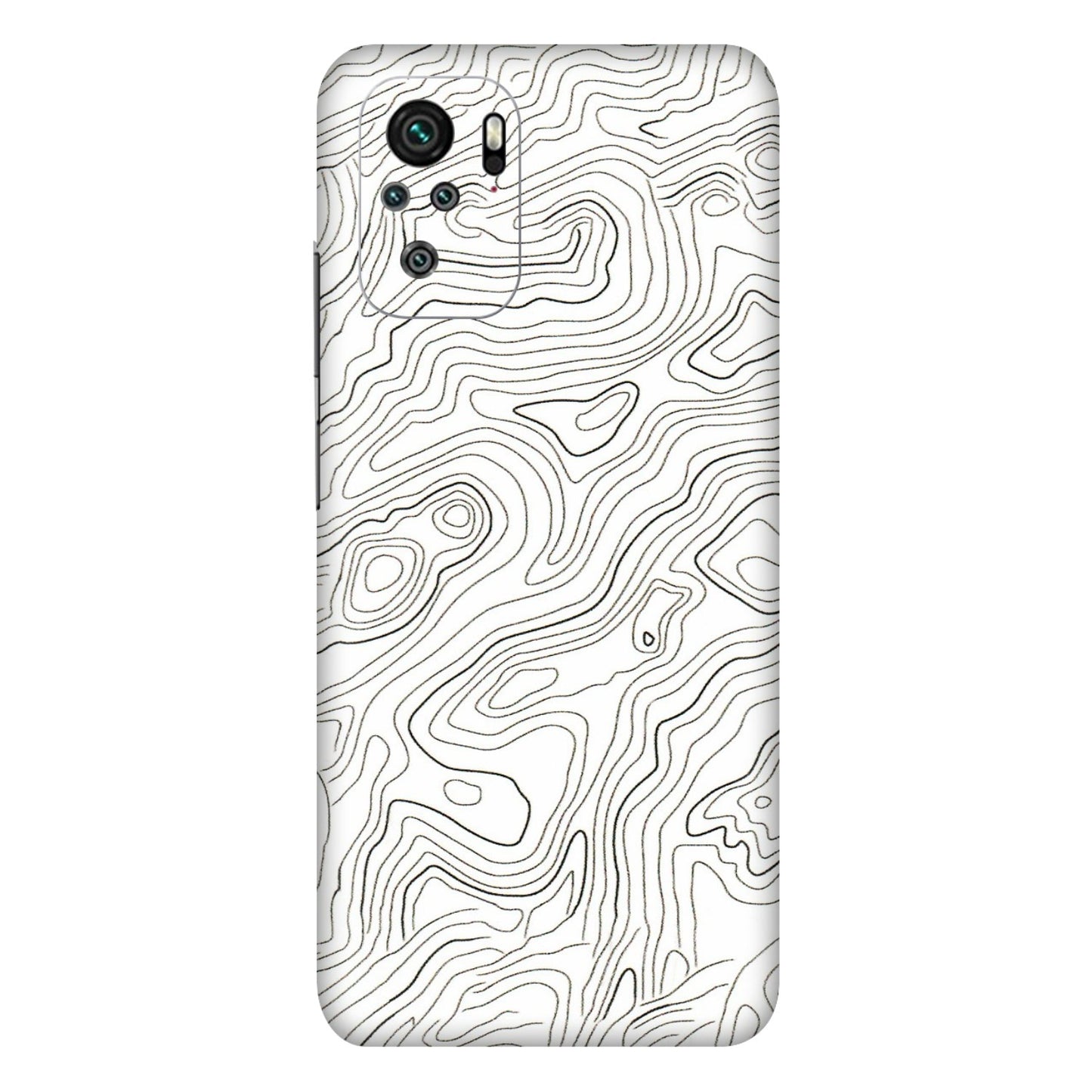 Xiaomi Redmi Phone Skins (All Models) - White Black Swirls - 3D Embossed Finish (L-219) Redmi Note 10