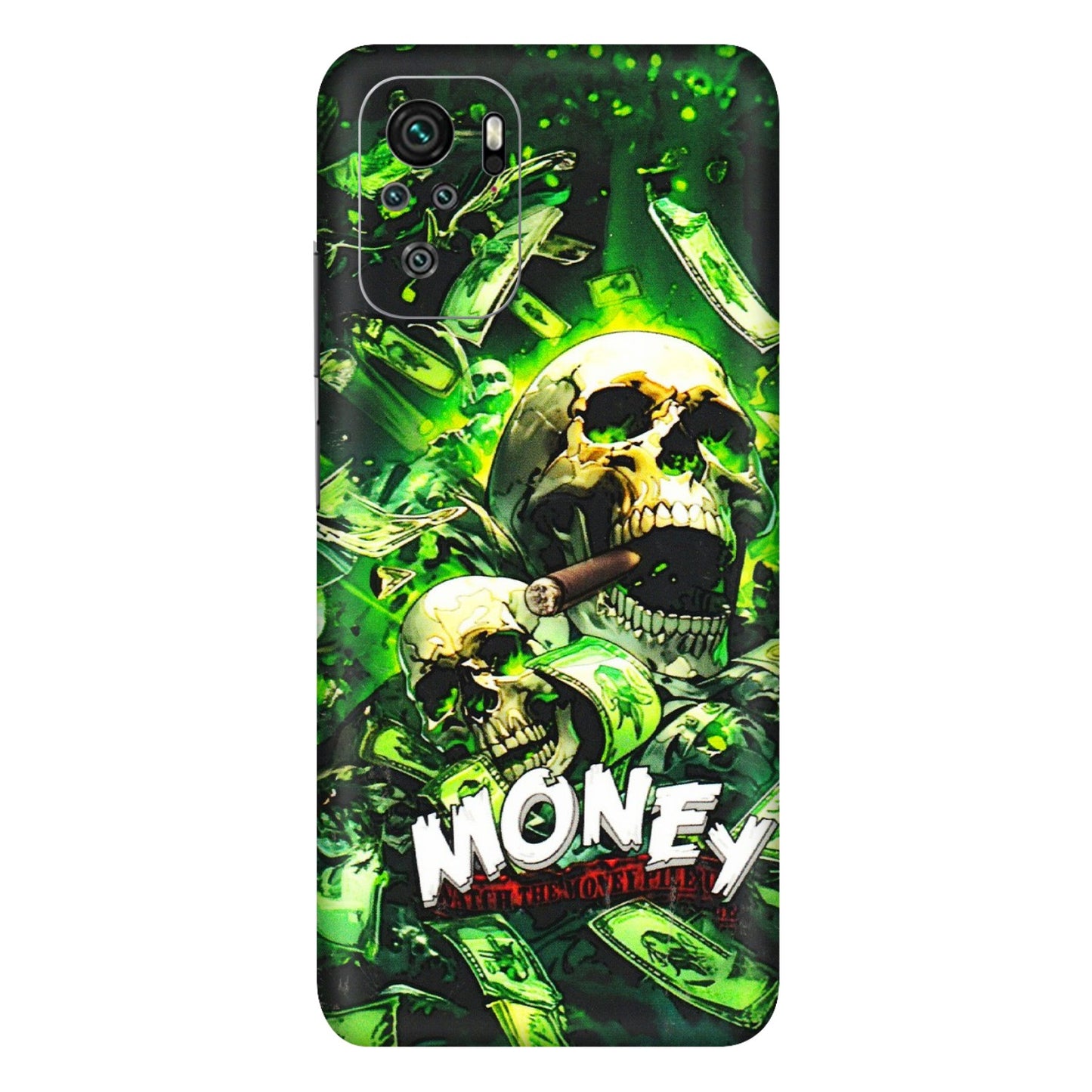 Xiaomi Redmi Phone Skins (All Models) - Skull Money - 3D Embossed Finish (L-303) Redmi Note 10