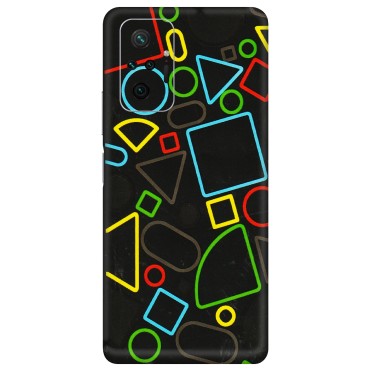 Xiaomi Redmi Phone Skins (All Models) - Black Shapes - 3D Embossed Finish (L-131) Redmi Note 10 Pro