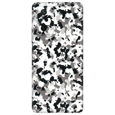 Xiaomi Redmi Phone Skins (All Models) - White Black Camouflage - 3D Embossed Finish (L-18) Redmi Note 10 Pro