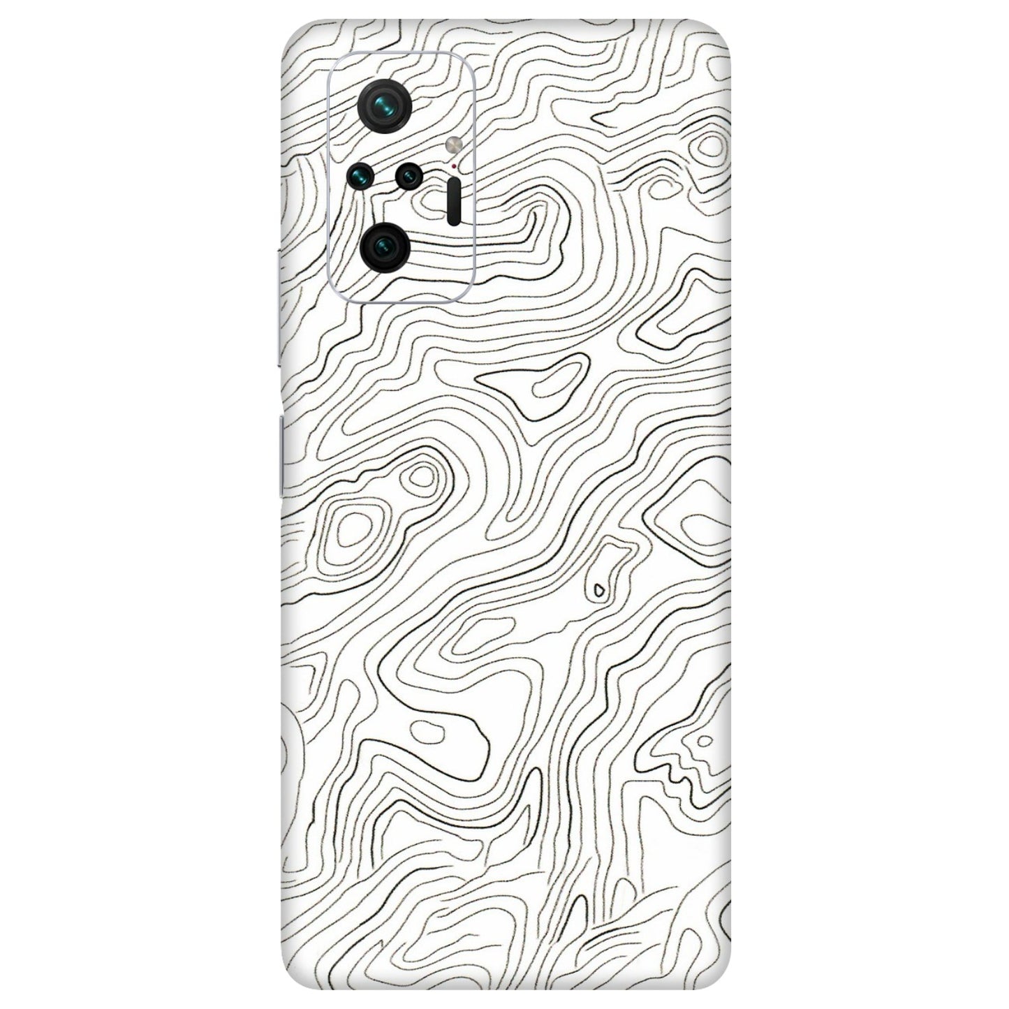 Xiaomi Redmi Phone Skins (All Models) - White Black Swirls - 3D Embossed Finish (L-219) Redmi Note 10 Pro