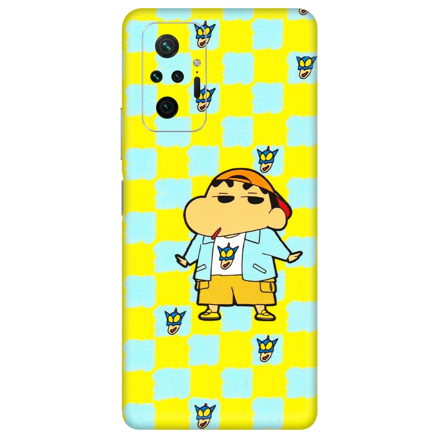Xiaomi Redmi Phone Skins (All Models) - Yellow Blue Shinchan Cute - 3D Embossed Finish (L-221) Redmi Note 10 Pro