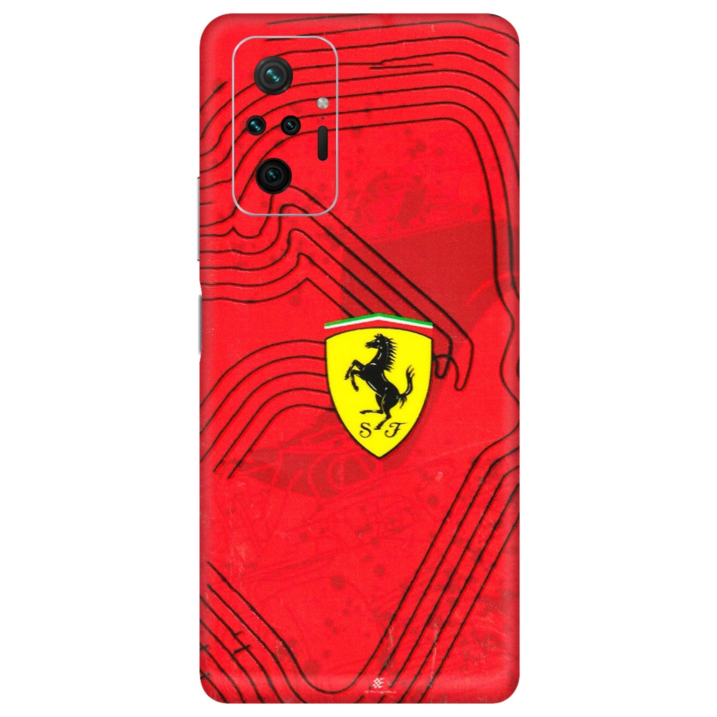 Xiaomi Redmi Phone Skins (All Models) - Red Ferrari Logo Stylish - 3D Embossed Finish (L-238) Redmi Note 10 Pro