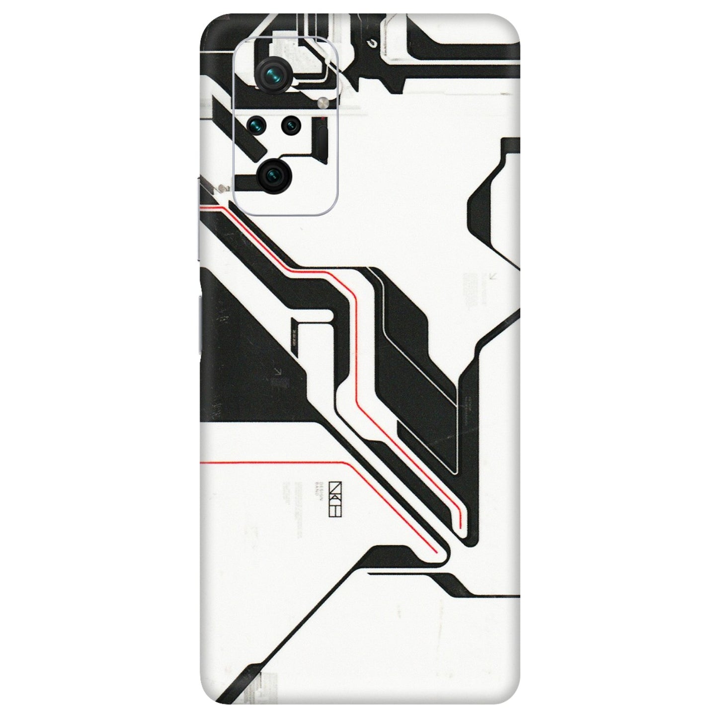 Xiaomi Redmi Phone Skins (All Models) - White Techy Logo - 3D Embossed Finish (L-312) Redmi Note 10 Pro